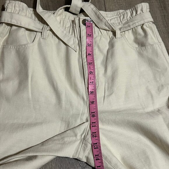 NWT J.CREW Cropped Twill Paper-Bag Pants with Belt Ivory Size 10 - Picture 11 of 16
